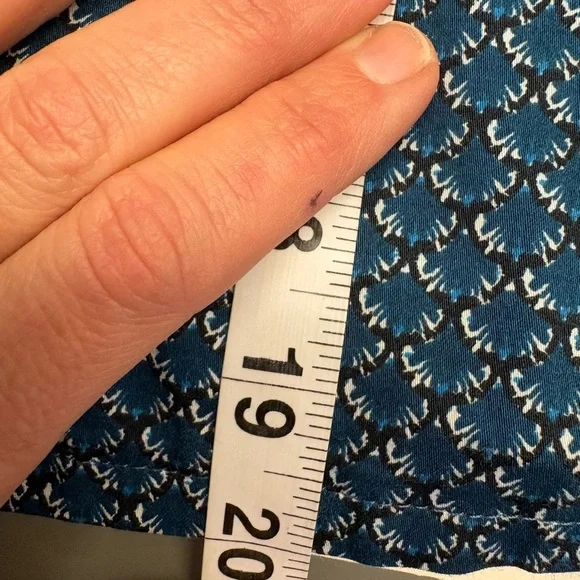 H&M Dark Turquoise patterned A-Line Knee-Length Skirt Tie Front Casual Small - Picture 6 of 6